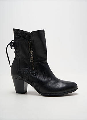 Botine/ghete cubanez toc de 4 la 6 cm negru GEO-REINO femeie