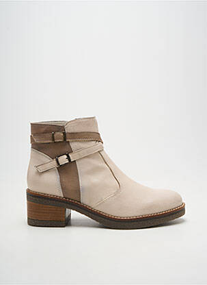 Botine/ghete material neted toc de 4 la 6 cm bej FOLLIA DOLCE femeie