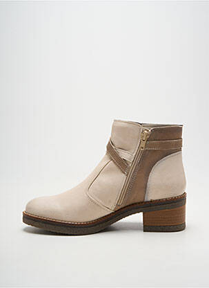 Botine/ghete material neted toc de 4 la 6 cm bej FOLLIA DOLCE femeie