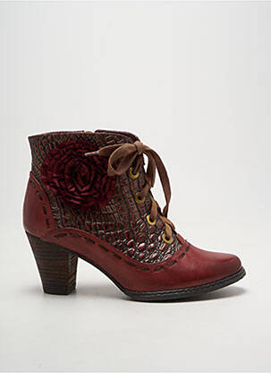 Botine/ghete țesătură satinată toc de 7 la 9 cm violet LAURA VITA femeie
