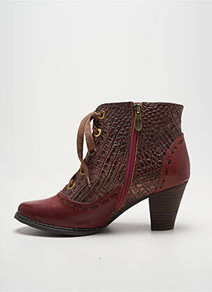 Botine/ghete țesătură satinată toc de 7 la 9 cm violet LAURA VITA femeie