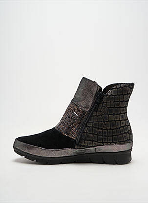 Botine/ghete țesătură satinată toc plat până la 3 cm negru PEDI GIRL femeie