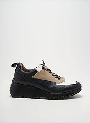 Adidași material neted toc de 4 la 6 cm negru WONDERS femeie