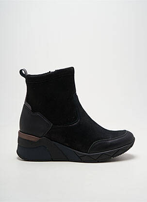 Botine/ghete țesătură satinată toc de 4 la 6 cm negru GEO-REINO femeie