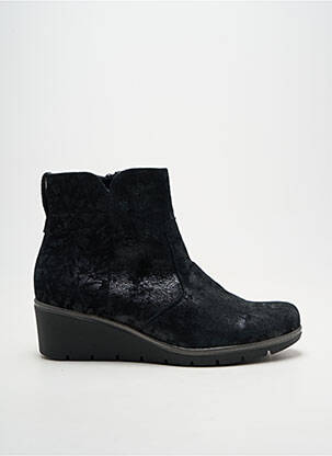 Botine/ghete țesătură satinată toc de 4 la 6 cm negru ARTIKA SOFT femeie