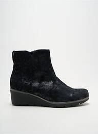 Botine/ghete țesătură satinată toc de 4 la 6 cm negru ARTIKA SOFT femeie