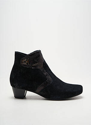 Botine/ghete țesătură satinată toc de 4 la 6 cm negru ARTIKA SOFT femeie