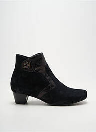 Botine/ghete țesătură satinată toc de 4 la 6 cm negru ARTIKA SOFT femeie