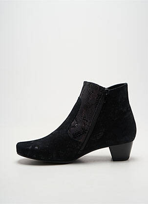 Botine/ghete țesătură satinată toc de 4 la 6 cm negru ARTIKA SOFT femeie