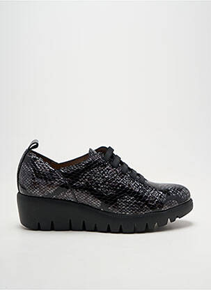 Adidași țesătură satinată toc de 4 la 6 cm negru WONDERS femeie
