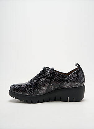 Adidași țesătură satinată toc de 4 la 6 cm negru WONDERS femeie