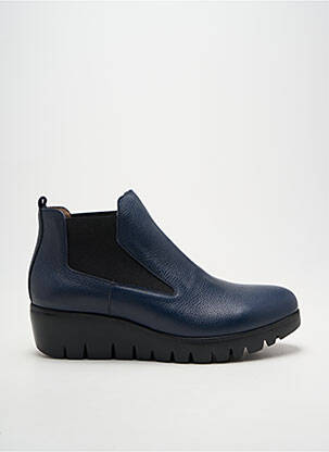 Botine/ghete material neted toc de 4 la 6 cm albastru WONDERS femeie
