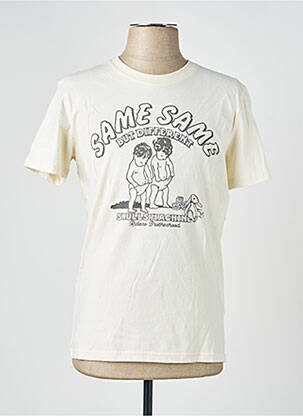 Tricou bio mâneci scurte bej SKULLS MACHINE bărbat