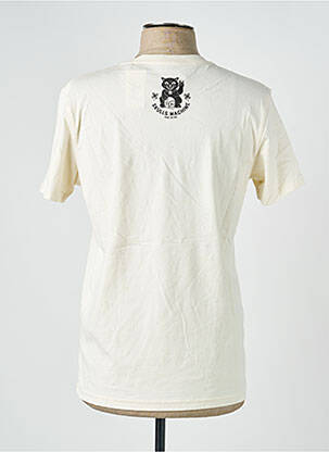 Tricou bio mâneci scurte bej SKULLS MACHINE bărbat