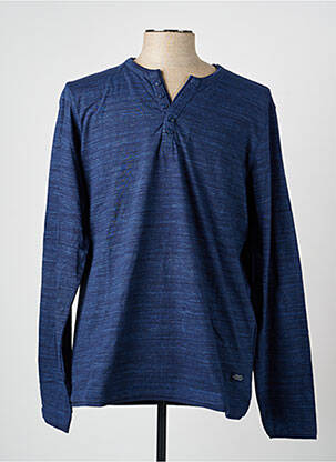 Tricou țesătură melanj mâneci lungi albastru BLEND bărbat