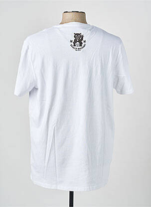 Tricou bio mâneci scurte alb SKULLS MACHINE bărbat
