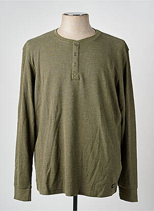 Tricou țesătură melanj mâneci lungi verde BLEND bărbat