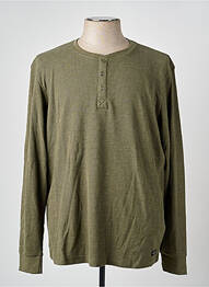 Tricou guler tunisian mâneci lungi verde BLEND bărbat