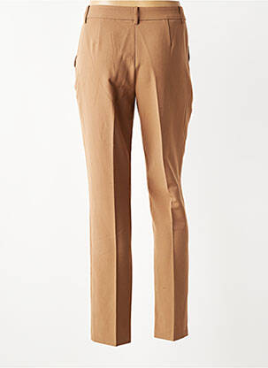 Pantalon slim țesătură poplin mărime normală maro BRANDTEX femeie