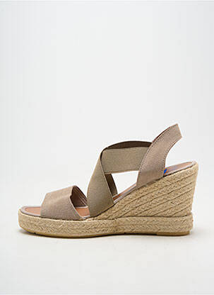 Espadrile vârf deschis toc de 7 la 9 cm bej VERBENAS femeie