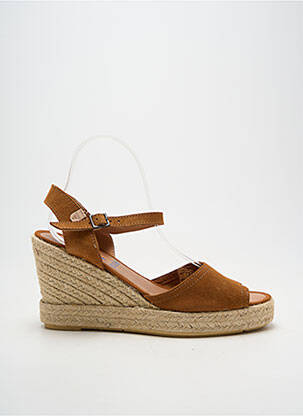 Espadrile închidere cu buclă(e) toc de 7 la 9 cm maro VERBENAS femeie