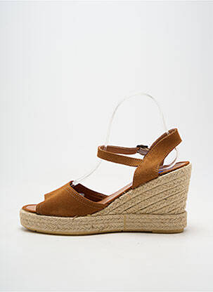 Espadrile închidere cu buclă(e) toc de 7 la 9 cm maro VERBENAS femeie