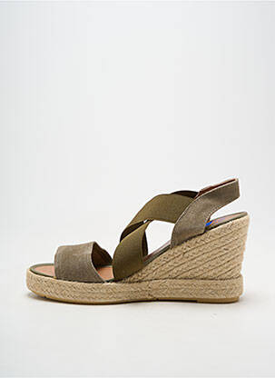Espadrile vârf deschis toc de 7 la 9 cm verde VERBENAS femeie