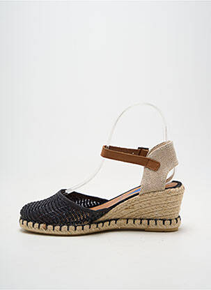 Espadrile vârf rotund toc de 4 la 6 cm negru VERBENAS femeie