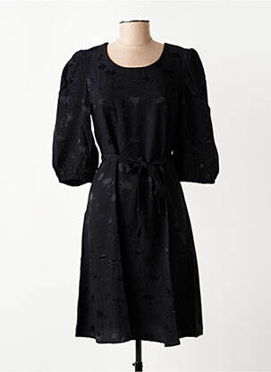 Rochie midi mâneci 3/4 mâneci 3/4 negru JULIE GUERLANDE femeie
