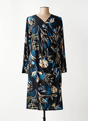 Rochie midi imprimeu fantezie mâneci lungi negru GENUINE femeie