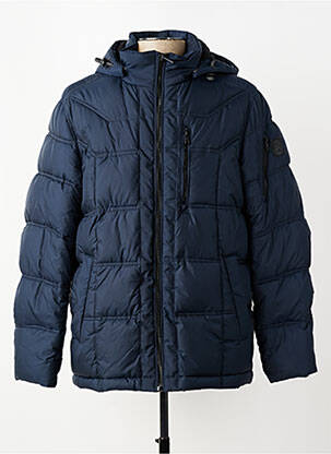 Geacă matlasată mâneci lungi cu glugă albastru S4 JACKETS bărbat