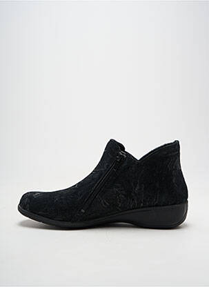 Botine/ghete țesătură satinată toc plat până la 3 cm negru LONGO femeie