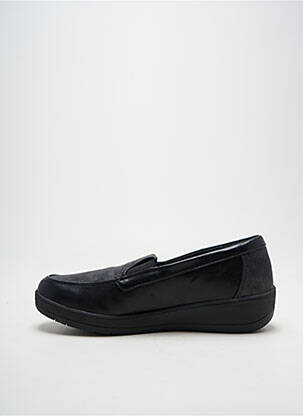 Mocasini țesătură satinată toc de 4 la 6 cm negru ISOTONER femeie