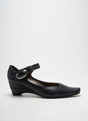 Pantofi cu toc țesătură satinată toc de 4 la 6 cm negru SWEET femeie