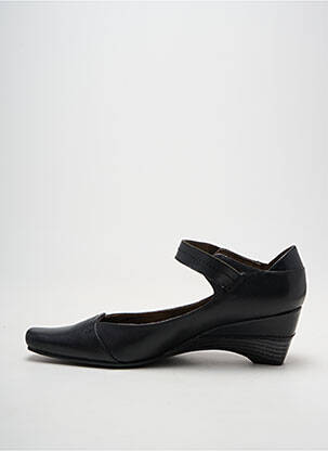 Pantofi cu toc țesătură satinată toc de 4 la 6 cm negru SWEET femeie