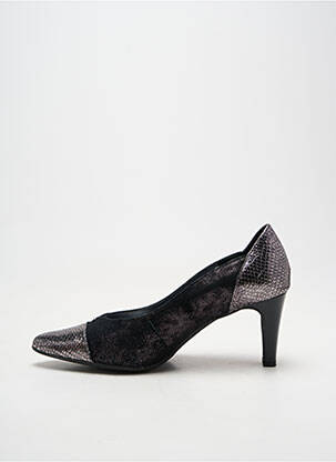 Pantofi cu toc țesătură satinată toc de 4 la 6 cm negru J.METAYER femeie