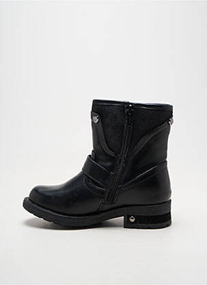 Botine/ghete țesătură satinată toc mic negru SK8 fată
