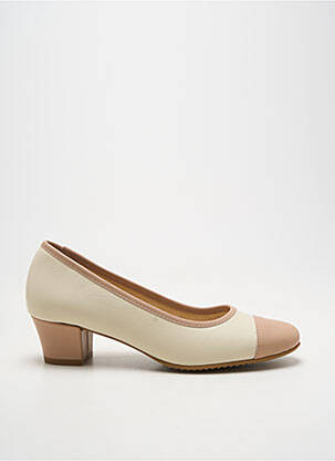 Pantofi cu toc toc pătrat toc de 4 la 6 cm bej D'CHICAS femeie