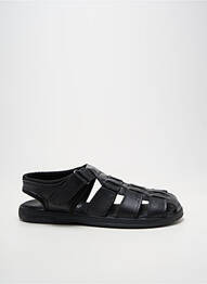 Sandale/pantofi decupați țesătură satinată vârf rotund negru WALKING bărbat
