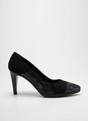 Pantofi cu toc țesătură satinată toc de 7 la 9 cm negru KARSTON femeie