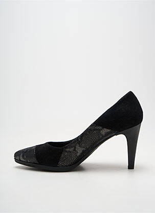 Pantofi cu toc țesătură satinată toc de 7 la 9 cm negru KARSTON femeie