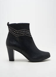 Botine/ghete țesătură satinată toc de 7 la 9 cm negru DORKING femeie