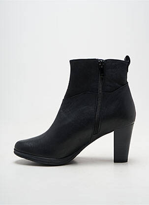 Botine/ghete țesătură satinată toc de 7 la 9 cm negru DORKING femeie