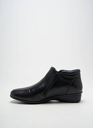Botine/ghete țesătură satinată toc de 4 la 6 cm negru LUXAT femeie