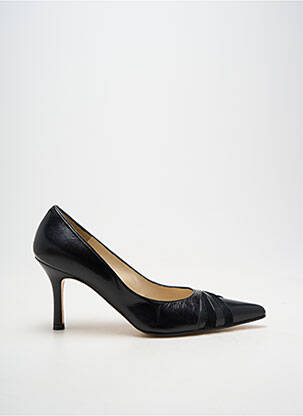 Pantofi cu toc țesătură satinată toc de 7 la 9 cm negru GISBERT femeie