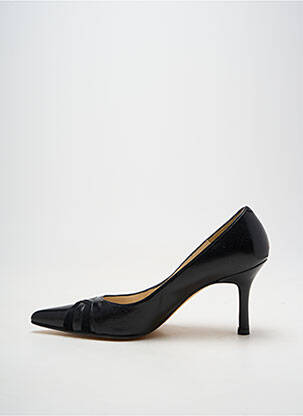 Pantofi cu toc țesătură satinată toc de 7 la 9 cm negru GISBERT femeie