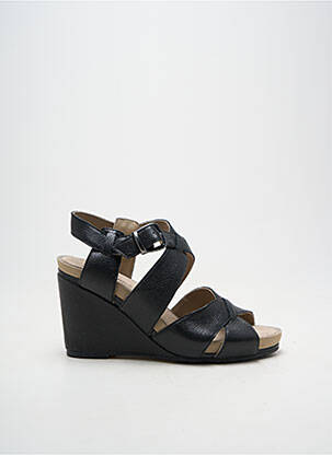 Sandale/pantofi decupați țesătură satinată toc de 7 la 9 cm negru HUSH PUPPIES femeie
