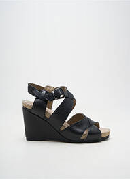 Sandale/pantofi decupați țesătură satinată toc de 7 la 9 cm negru HUSH PUPPIES femeie