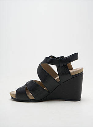 Sandale/pantofi decupați țesătură satinată toc de 7 la 9 cm negru HUSH PUPPIES femeie