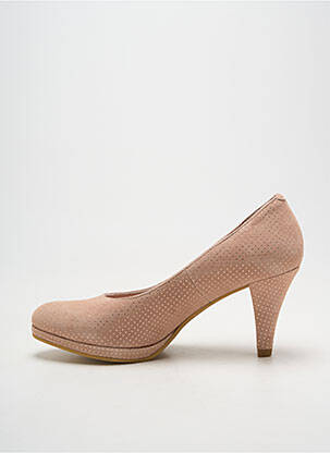 Pantofi cu toc țesătură satinată toc de 7 la 9 cm bej DORKING femeie